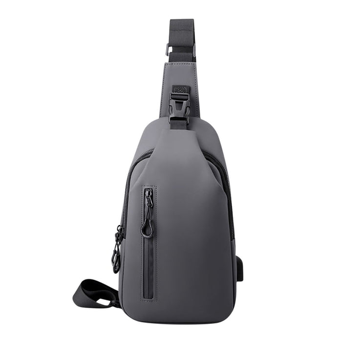 Grey waterproof sling bag - Otloubnow