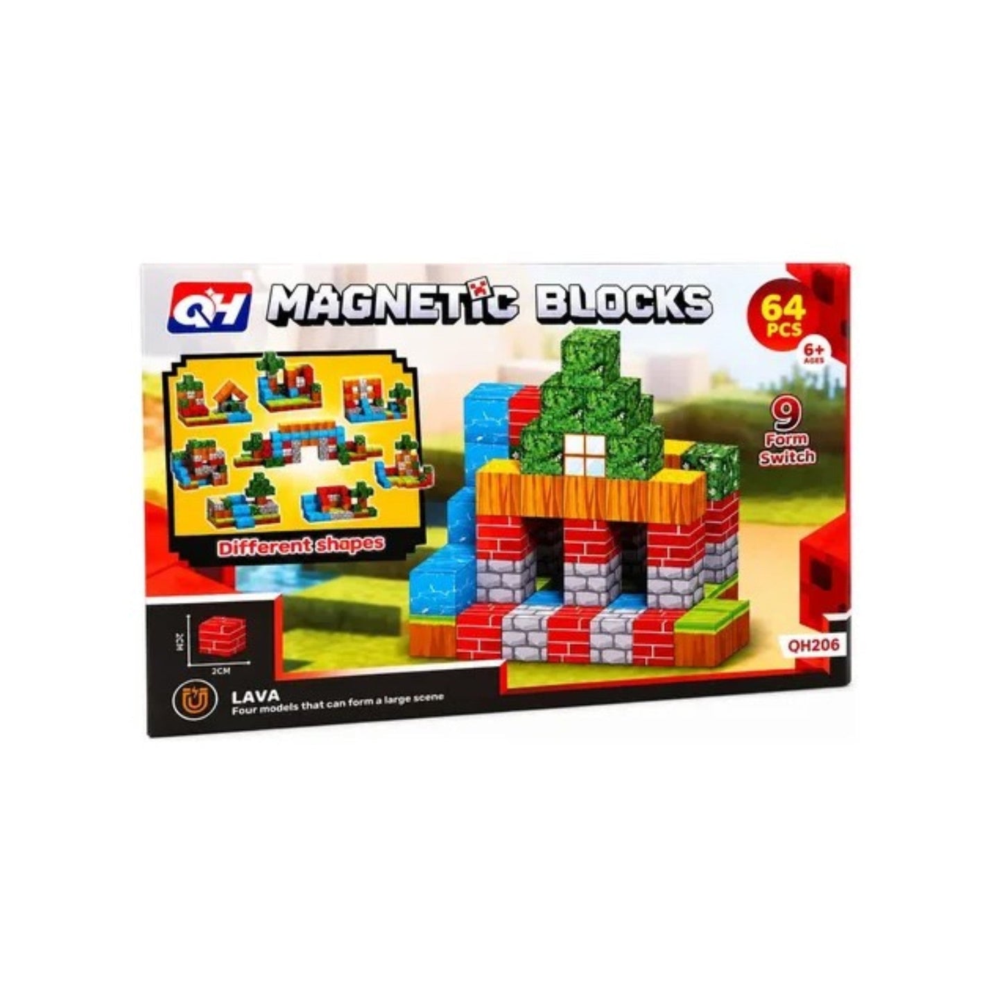 Magnetic blocks building set - 64 pcs - Otloubnow