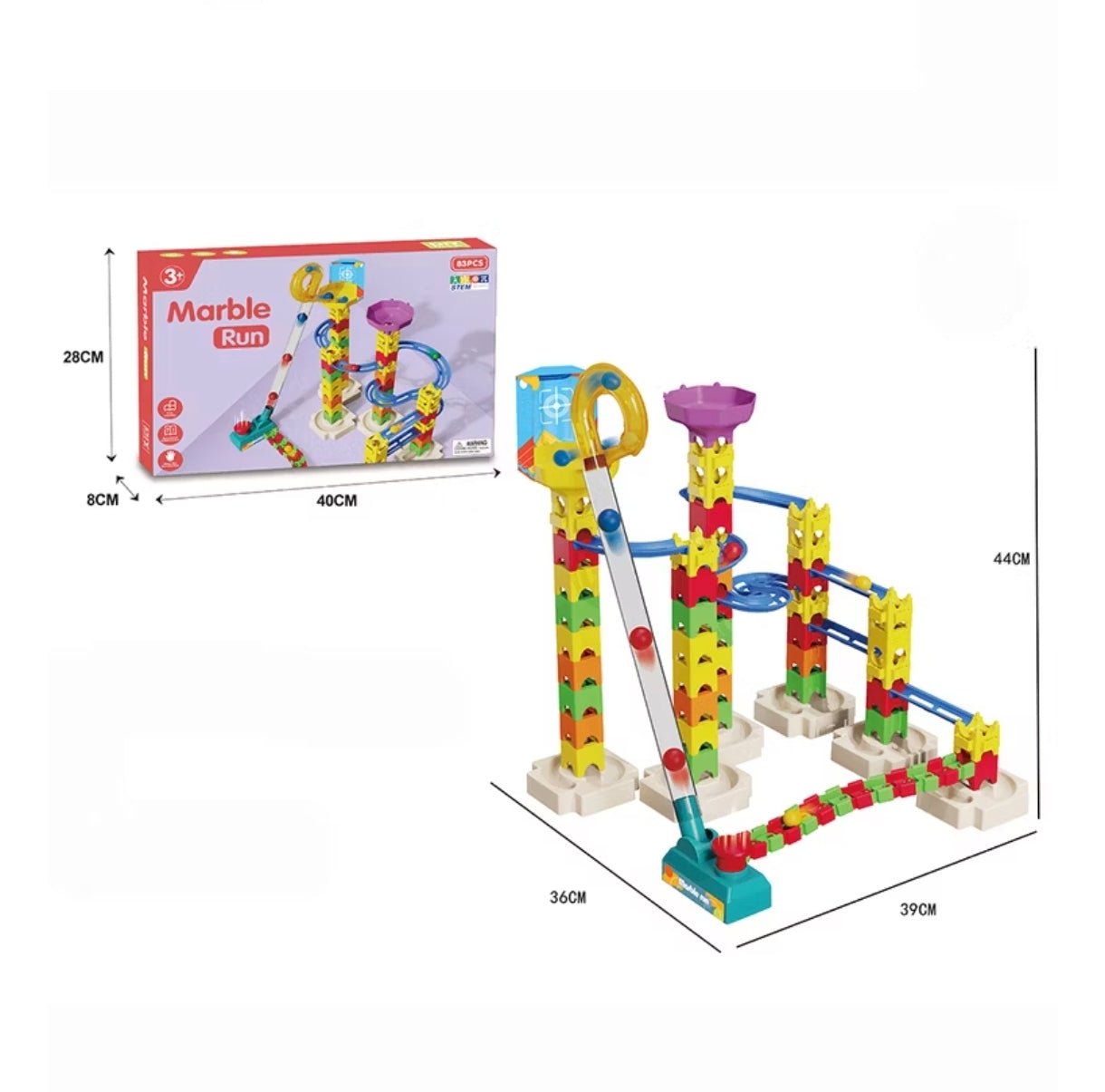 Marble run track set - 83 pcs - Otloubnow