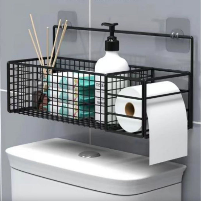 No drill metal shelf with roll hanger - Otloubnow