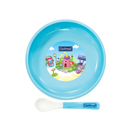 Non - Slip Feeding plate With Silicone Tip Spoon (4m+) - Otloubnow
