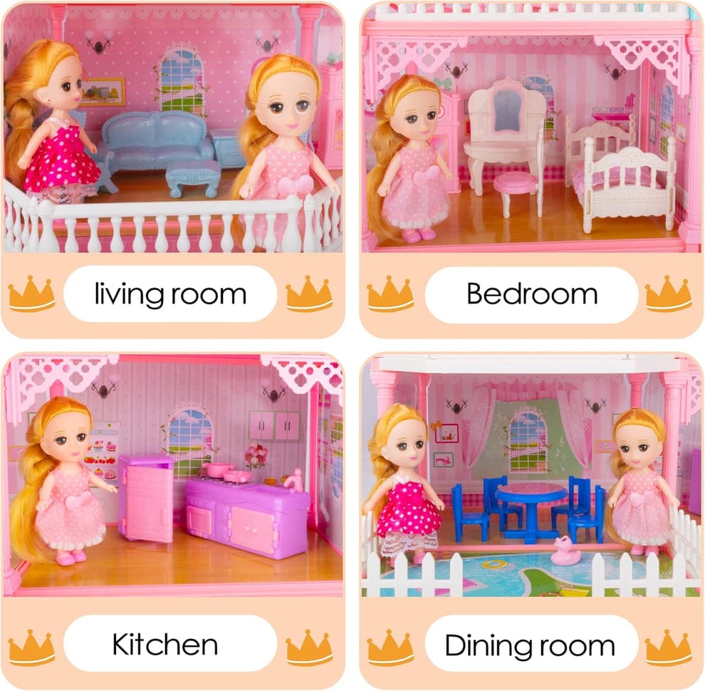 Plastic dollhouse with 1 doll - Otloubnow