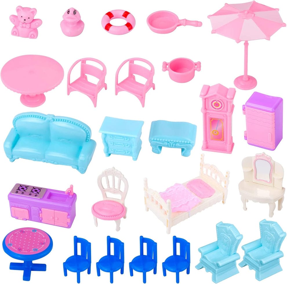 Plastic dollhouse with 1 doll - Otloubnow