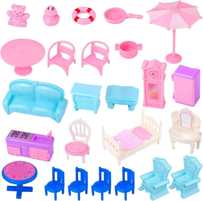 Plastic dollhouse with 1 doll - Otloubnow