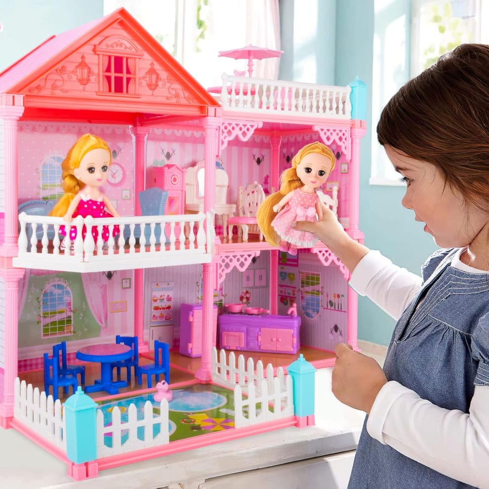 Plastic dollhouse with 1 doll - Otloubnow