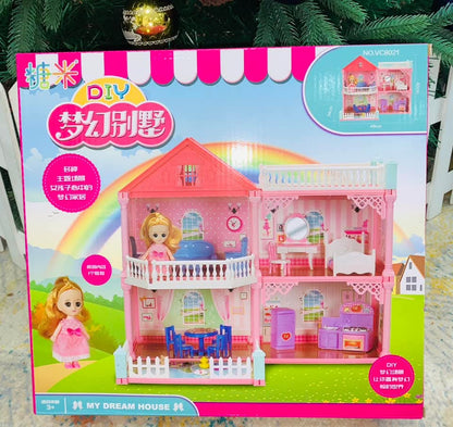 Plastic dollhouse with 1 doll - Otloubnow