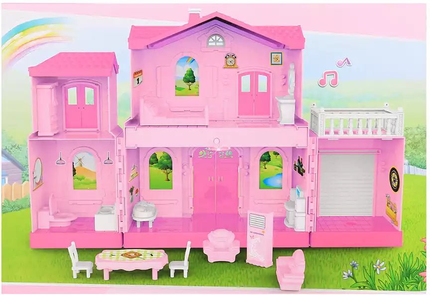 Plastic dollhouse with accessories - Otloubnow