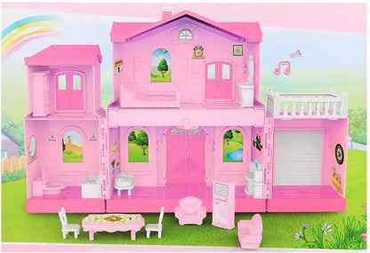 Plastic dollhouse with accessories - Otloubnow
