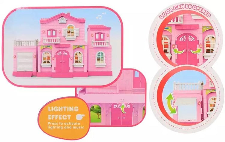 Plastic dollhouse with accessories - Otloubnow