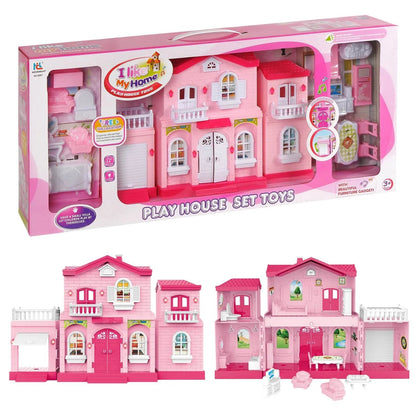 Plastic dollhouse with accessories - Otloubnow