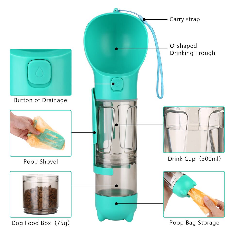 Portable Pet Feeder Bottle: 4 - in - 1 - Otloubnow