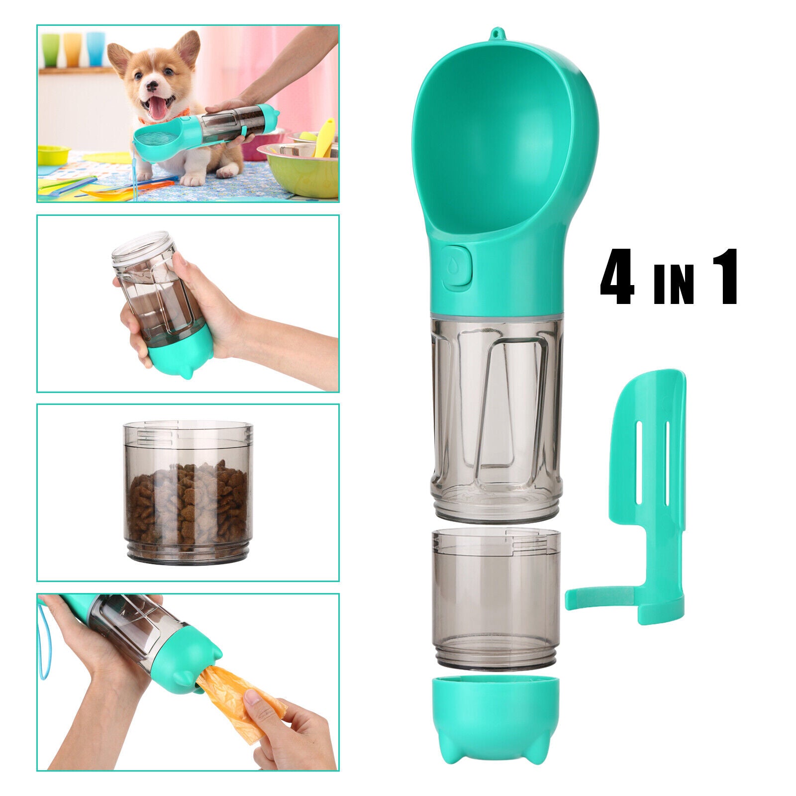 Portable Pet Feeder Bottle: 4 - in - 1 - Otloubnow
