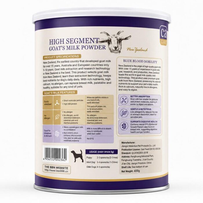 Premium Goat’s Milk Powder for Dogs – 400g | High Calcium & Rich Nutrition Supplement - Otloubnow