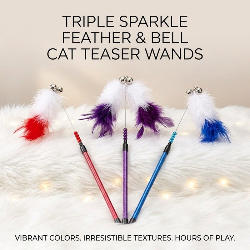 Premium Metallic Cat Teaser Wand – Interactive Play Toy - Otloubnow