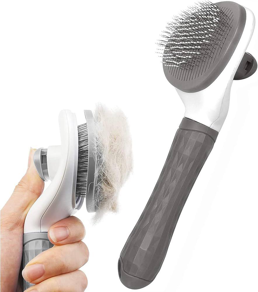 Push button pet hair brush - Otloubnow