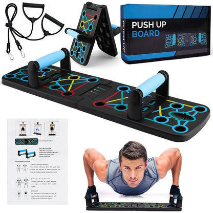 Push Up Board with Bands Set - Ultimate Home Workout Gear - Otloubnow