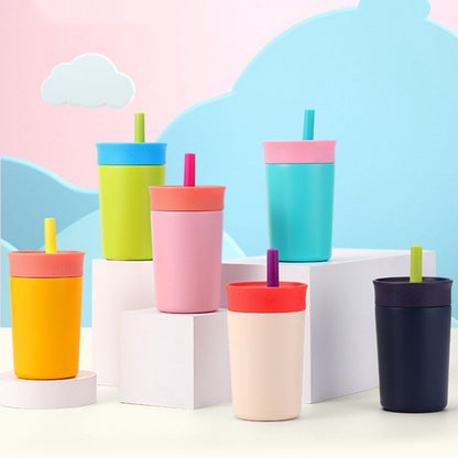 Stainless steel thermal cup with straw