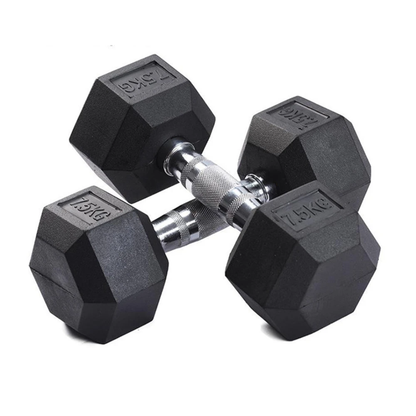 1 piece Hexagon rubber coated dumbbells