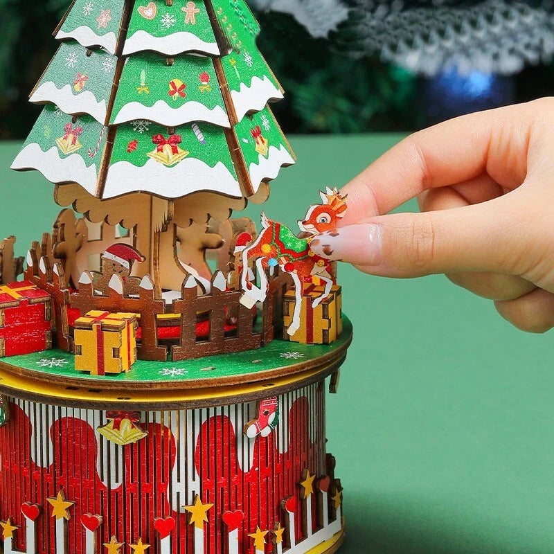 Christmas tree music box and 3D puzzle