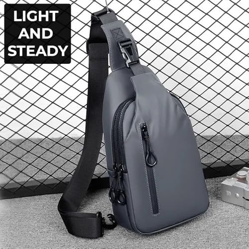 Grey waterproof sling bag
