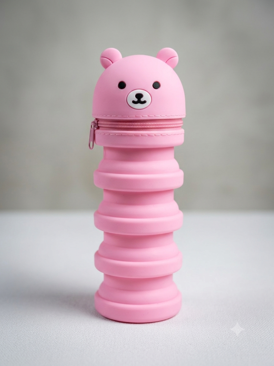 Silicone pencil case - pink