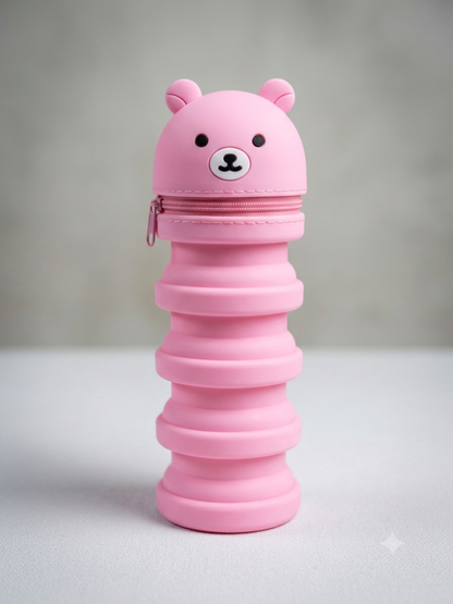 Silicone pencil case - pink