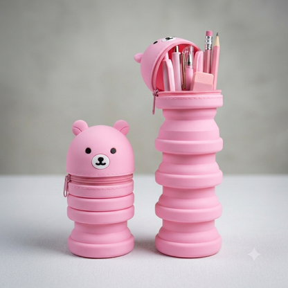 Silicone pencil case - pink
