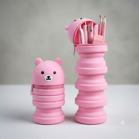 Silicone pencil case - pink