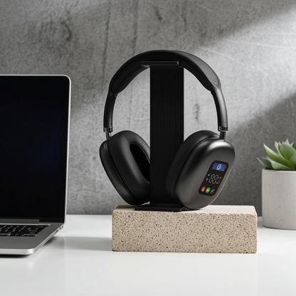 Headphones with digital display