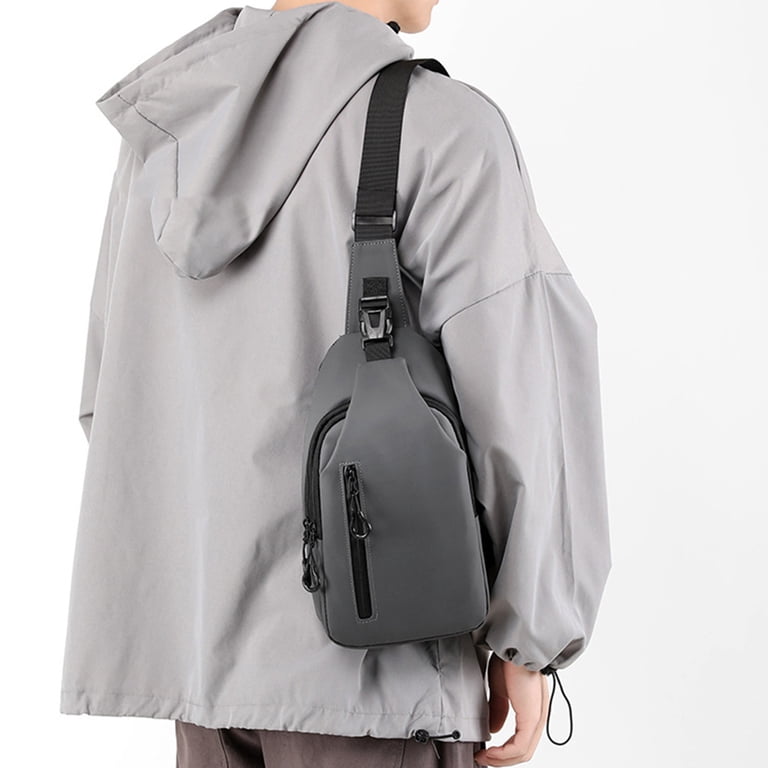 Grey waterproof sling bag