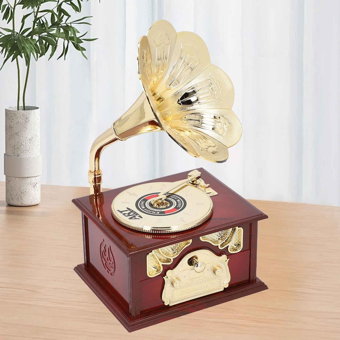 Vintage gramophone music box - 23 cm