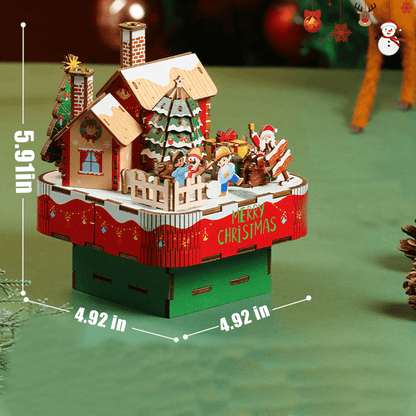 Christmas scene music box and 3D puzzle