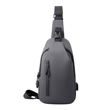 Grey waterproof sling bag