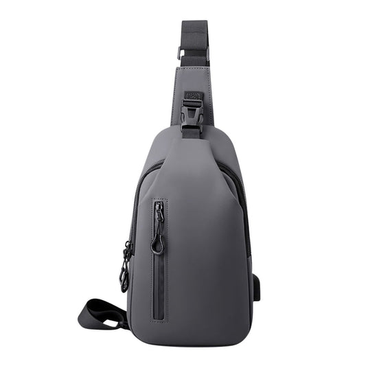 Grey waterproof sling bag