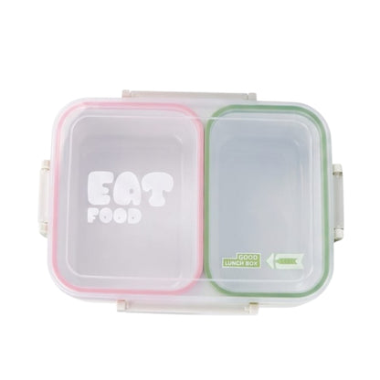 Plastic lunch box with transparent lid