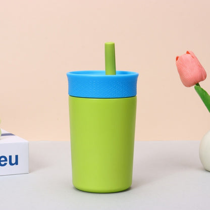 Stainless steel thermal cup with straw