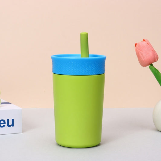 Stainless steel thermal cup with straw