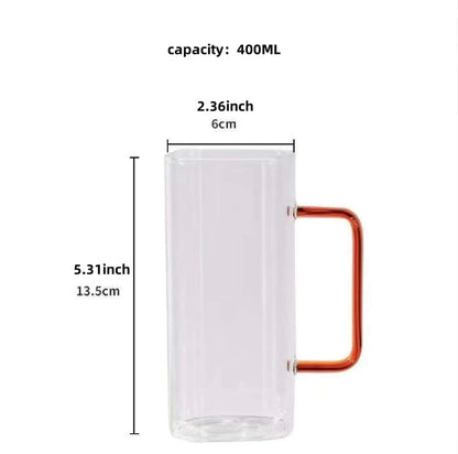 Square glass cup with straw - Otloubnow