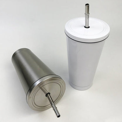 Stainless steel cup with straw - Otloubnow