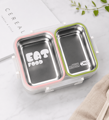 Stainless steel lunch box with transparent lid - Otloubnow