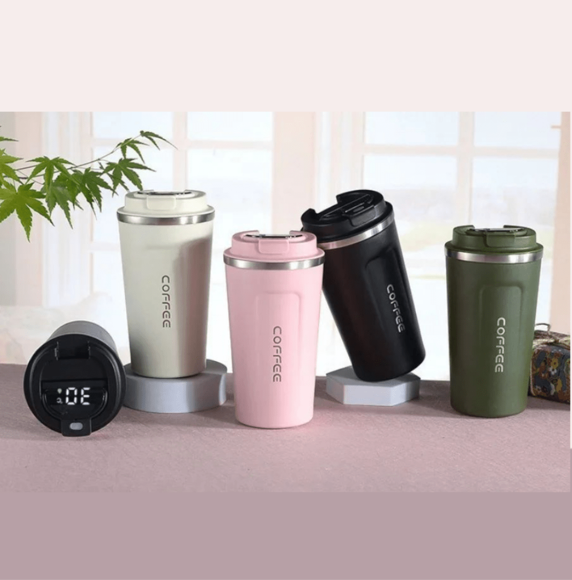 Stainless steel mug with temperature display - Otloubnow