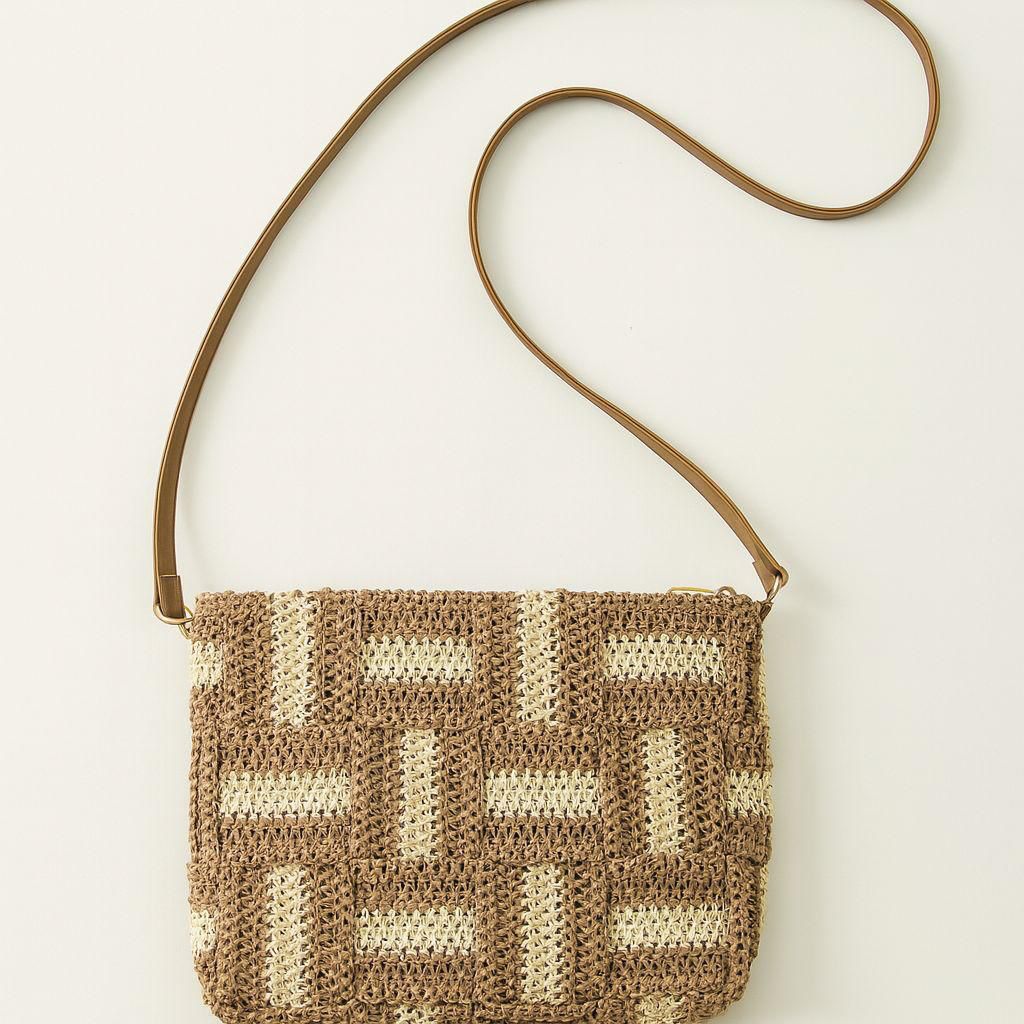 Stylish Wicker Shoulder Bag Woven Crossbody Purse - Otloubnow