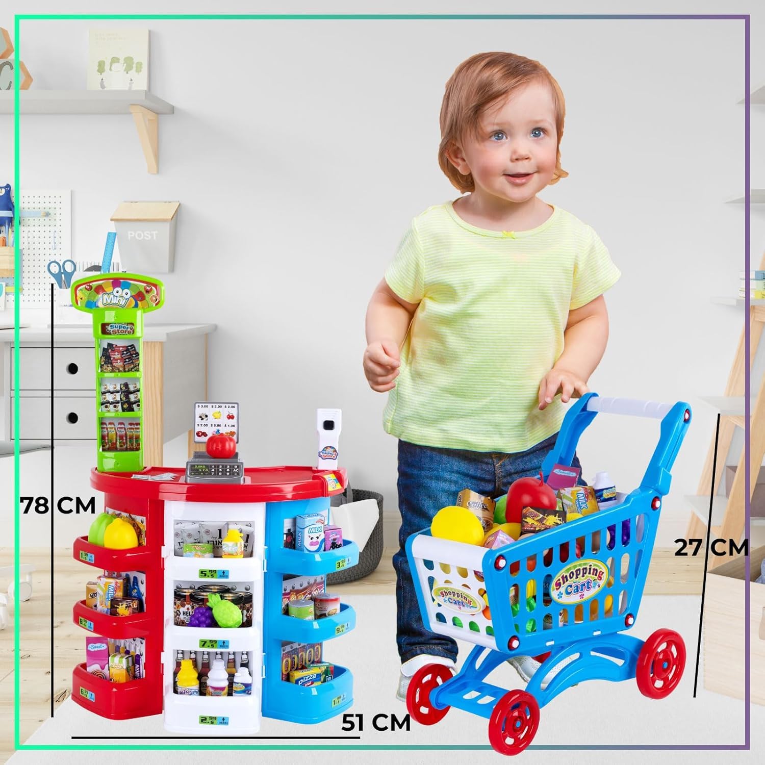 Ultimate Supermarket Set w/ Trolley - Shop in Style! - Otloubnow