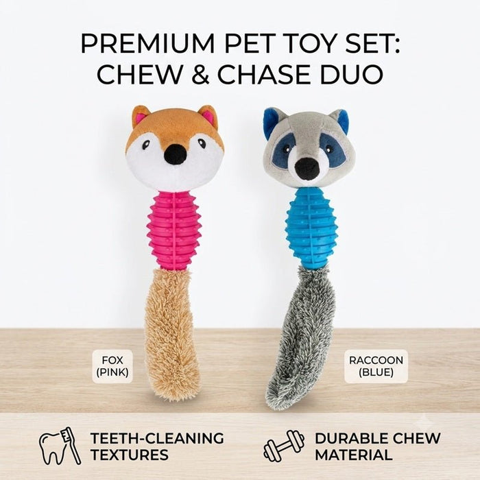 Tail-Waggers Textured Dental Plush & Chew Dog Toy - Otloubnow