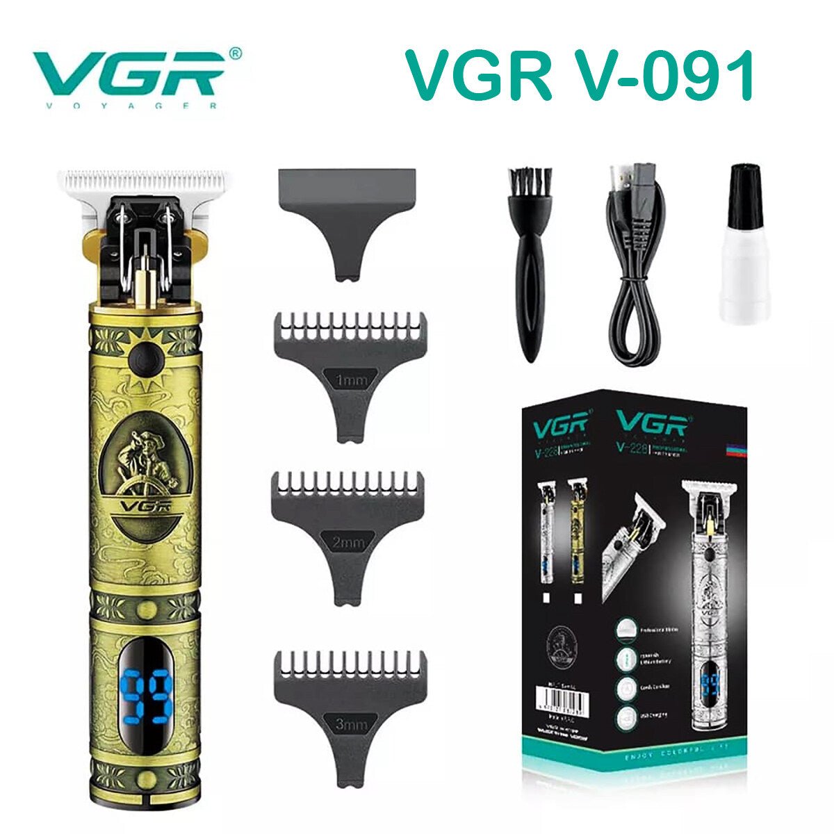 VGR Professional Rechargeable Hair Trimmer V091 - Otloubnow