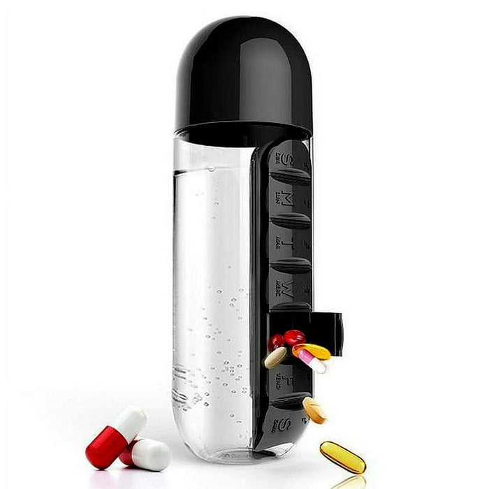 Water bottle with pills organizer - Otloubnow