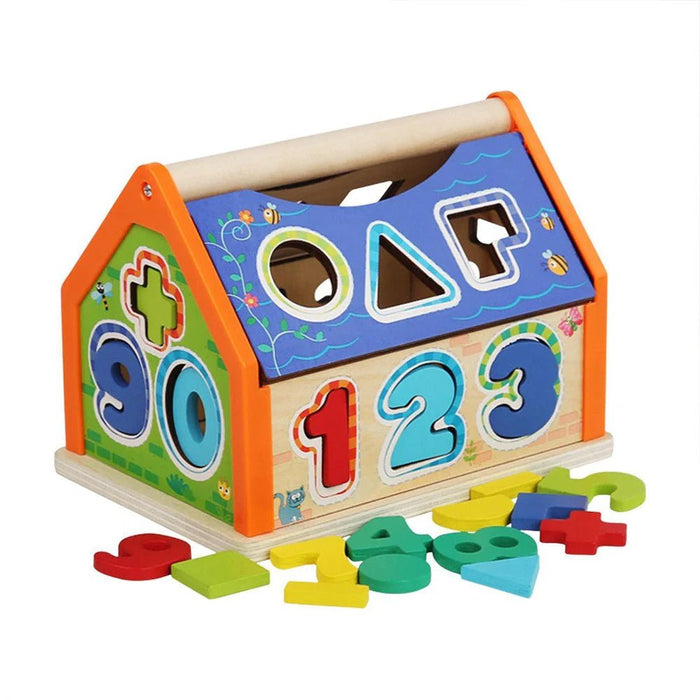 Wooden house sorting game - Otloubnow