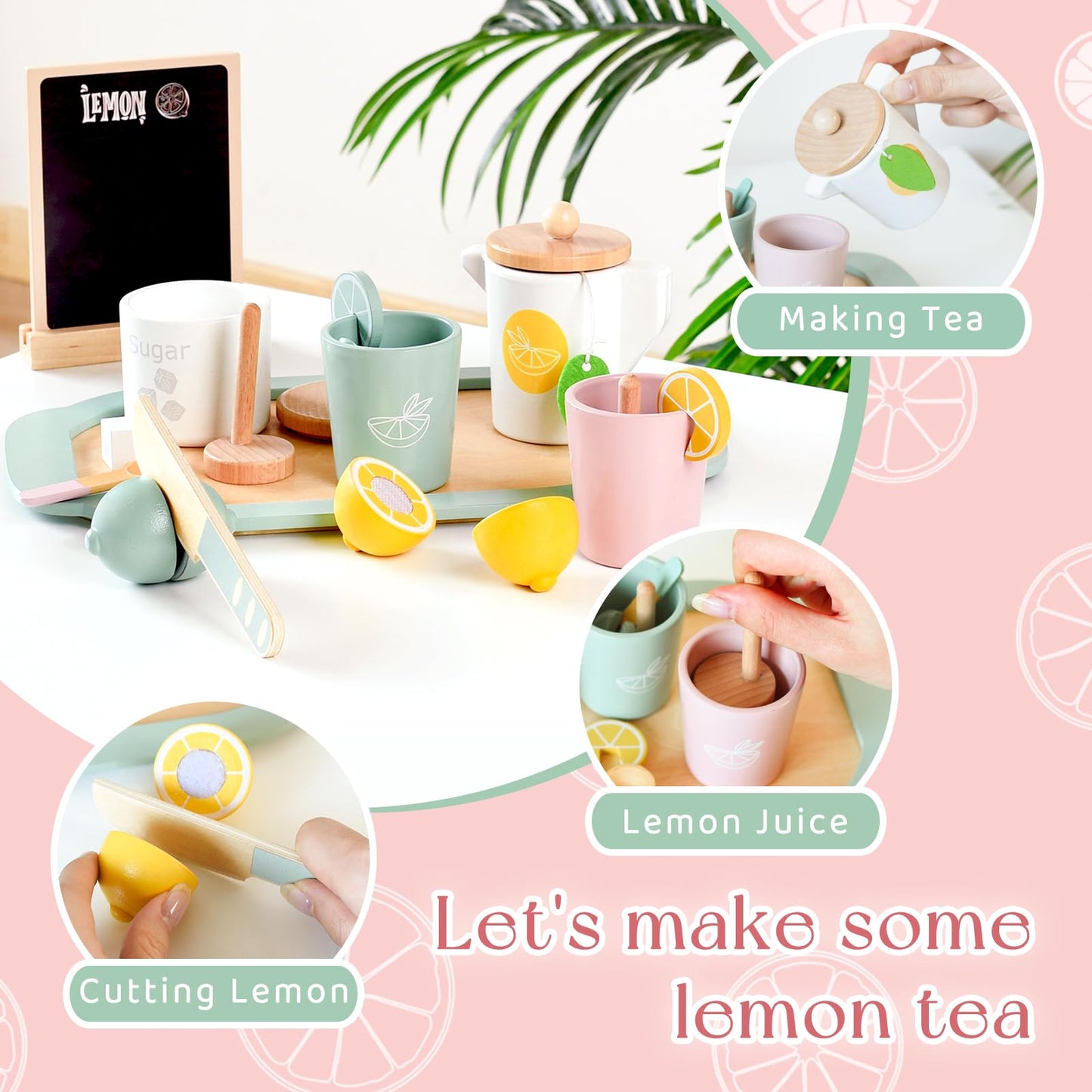 Wooden lemon tea set - Otloubnow
