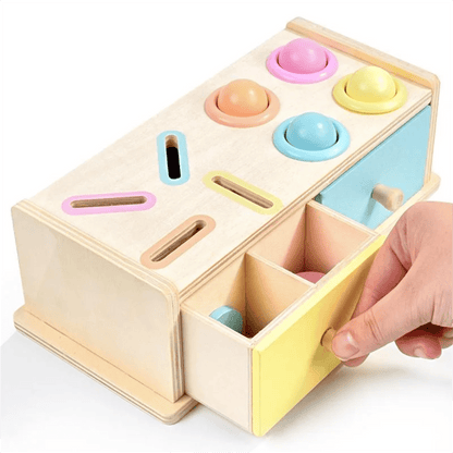 Wooden Montessori hammer and coin box - Otloubnow