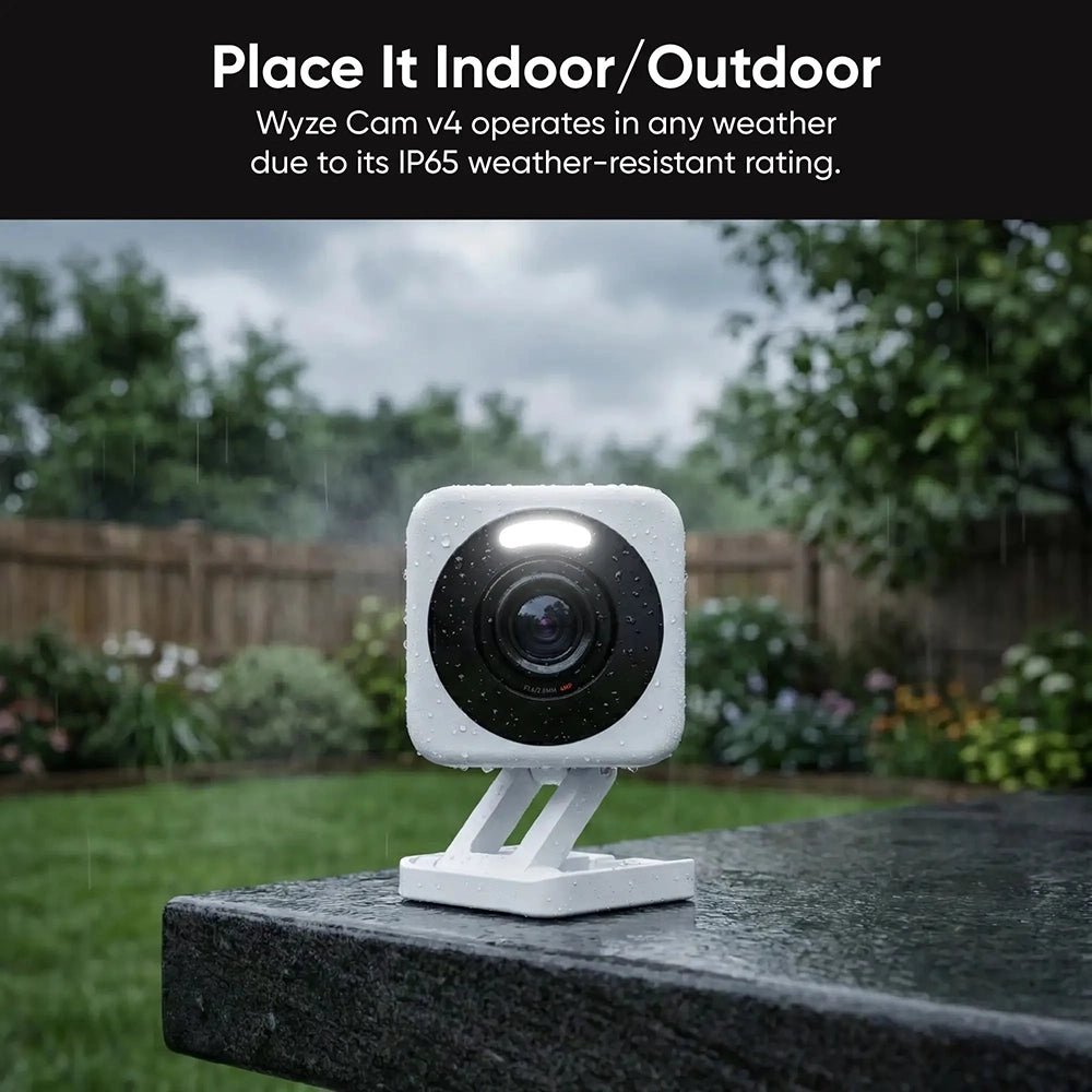 Wyze Cam v4 2.5K Outdoor Wired Security Camera with Night Vision, Spotlight, and Two - Way Audio - Otloubnow